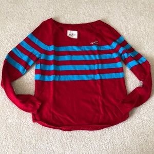 3/$20 RED & BLUE HOLLISTER STRIPED SWEATER - S